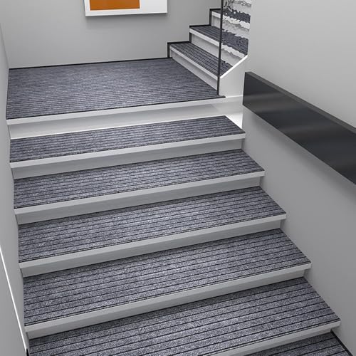 Treppenstufen Teppich, Gummi Treppenstufen rutschfest Für Den Außenbereich rutschfest Mit Sicherheitskleber, Treppenläufer Für Den Innenbereich Für Holzstufen Kinder Haustiere, Grey, 30x85cm Treppenstufen Teppich, Gummi Treppenstufen rutschfest Für Den Außenbereich rutschfest Mit Sicherheitskleber, Treppenläufer Für Den Innenbereich Für Holzstufen Kinder Haustiere, Grey, 30x85cm von Generic