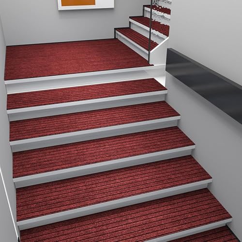 Treppenstufen Teppich, Gummi Treppenstufen rutschfest Für Den Außenbereich rutschfest Mit Sicherheitskleber, Treppenläufer Für Den Innenbereich Für Holzstufen Kinder Haustiere, Red, 30x85cm Treppenstufen Teppich, Gummi Treppenstufen rutschfest Für Den Außenbereich rutschfest Mit Sicherheitskleber, Treppenläufer Für Den Innenbereich Für Holzstufen Kinder Haustiere, Red, 30x85cm von Generic