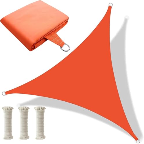 Triagular Garde Shade Cavas Awig, Outdoor Sail Caopy Waterproof Susail, Pergola Dach Shade Sail Sonnenschirm Für Außenterrasse Garde Yard Hinterhof, Orange, 2.4x2.4x2.4m von Generic