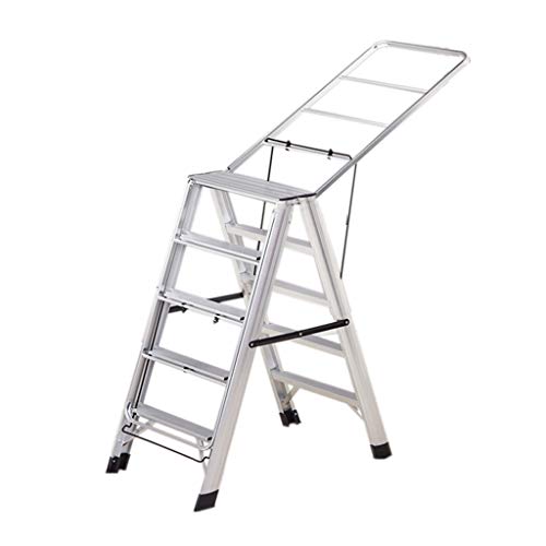 Tritthocker Doppelseitige Fünfstufige Leiter, Multifunktionale Metallleiter Für Den Innenbereich Wäscheständer Für Den Außenbereich Klappleiter Haushaltsleiter/Silber/50 Tritthocker Doppelseitige Fünfstufige Leiter, Multifunktionale Metallleiter Für Den Innenbereich Wäscheständer Für Den Außenbereich Klappleiter Haushaltsleiter/Silber/50 von Generic