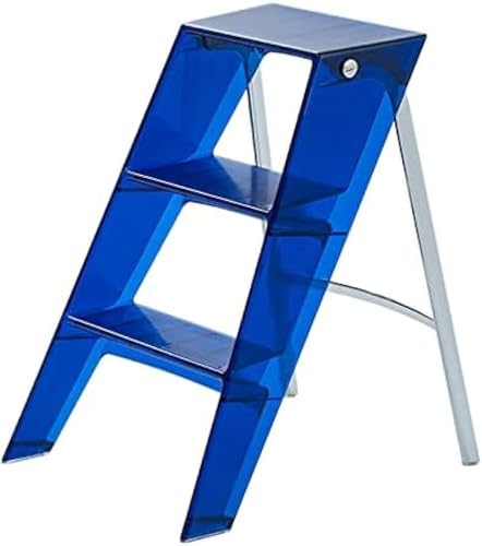 Tritthocker Für Erwachsene, 3 Stufen Klappbarer Tritthocker, Acrylhocker, Haushalt Multifunktional Falten 2 In 1 Design Leiter/Hocker, Blue Tritthocker Für Erwachsene, 3 Stufen Klappbarer Tritthocker, Acrylhocker, Haushalt Multifunktional Falten 2 In 1 Design Leiter/Hocker, Blue von Generic