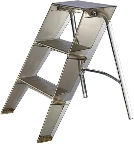 Tritthocker Für Erwachsene, 3 Stufen Klappbarer Tritthocker, Acrylhocker, Haushalt Multifunktional Falten 2 In 1 Design Leiter/Hocker, Brown Tritthocker Für Erwachsene, 3 Stufen Klappbarer Tritthocker, Acrylhocker, Haushalt Multifunktional Falten 2 In 1 Design Leiter/Hocker, Brown von Generic