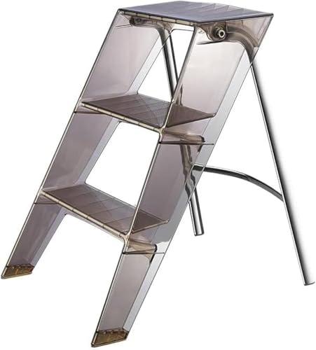Tritthocker Für Erwachsene, 3 Stufen Klappbarer Tritthocker, Acrylhocker, Haushalt Multifunktional Falten 2 In 1 Design Leiter/Hocker, Grey Tritthocker Für Erwachsene, 3 Stufen Klappbarer Tritthocker, Acrylhocker, Haushalt Multifunktional Falten 2 In 1 Design Leiter/Hocker, Grey von Generic