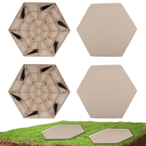 Trittsteine Outdoor - Garten Gehweg Steine, Wegsteine Mit Erdspieß | Dekorative Gehwegsteine Garten, Trittsteine Für Rasen Und Blumenbeet Eine Schöne Gartengestaltung, 4er Set Trittplatten Kunstharz Trittsteine Outdoor - Garten Gehweg Steine, Wegsteine Mit Erdspieß | Dekorative Gehwegsteine Garten, Trittsteine Für Rasen Und Blumenbeet Eine Schöne Gartengestaltung, 4er Set Trittplatten Kunstharz von Generic