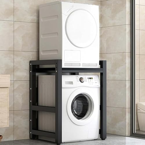 Trocknerständer Verstellbares Tragbares Stapelset Für Frontlader-Waschmaschine Und Wäschetrockner - Badezimmer-aufbewahrungsregal über Der Waschmaschine, Belastbar, Black Frame+Black, 75×65×105cm Trocknerständer Verstellbares Tragbares Stapelset Für Frontlader-Waschmaschine Und Wäschetrockner - Badezimmer-aufbewahrungsregal über Der Waschmaschine, Belastbar, Black Frame+Black, 75×65×105cm von Generic
