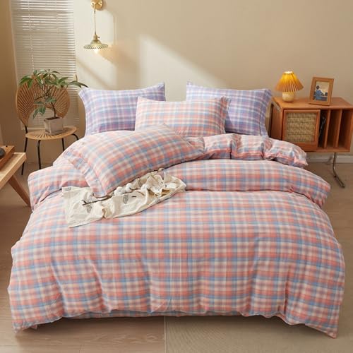 Tröster Sets Boho Baumwolle Floral Printed Muster Bettwäsche Sets für niedliche Tröster Quilt Bettbezüge mit Reißverschluss Verschluss Leicht Soft(Pink,220x240cm) von Generic