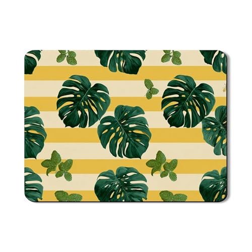 Tropische Abtropfmatten für Küchentheke, Blatt-Design, saugfähiges Gummi-Abtropfgestell, Sommer-Stil, PU-Leder-Trockenunterlage für Küchentheke, Kaffee, Bar, Schutz, 45,7 x 61 cm von Generic