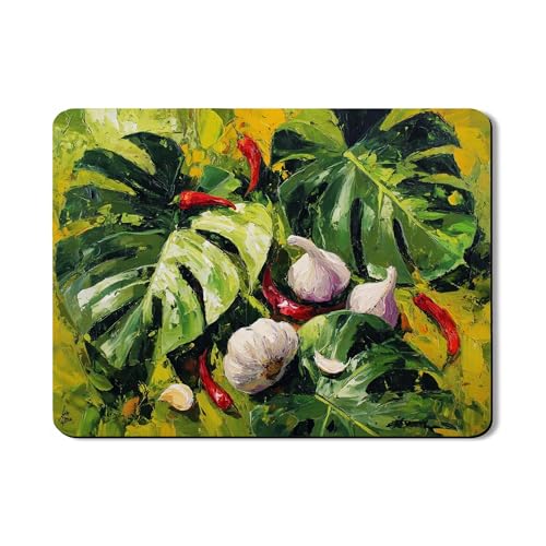 Tropische Abtropfmatten für Küchentheke, lebendiges grünes Blatt-Design, saugfähiges Gummi-Abtropfgestell, Sommer-Küchen-Dekorschutz, 45,7 x 61 cm von Generic