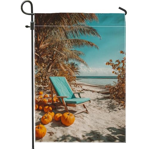 Tropische Strandkorb-Gartenflagge, türkisfarbene Sommerdekoration, doppelseitiges Sackleinen-Banner, Rasendekoration für Feiertage, Partys, 30,5 x 45,7 cm Tropische Strandkorb-Gartenflagge, türkisfarbene Sommerdekoration, doppelseitiges Sackleinen-Banner, Rasendekoration für Feiertage, Partys, 30,5 x 45,7 cm von Generic