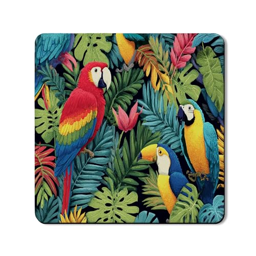 Tropische Waschmaschinen- und Trockner-Matte, buntes Papageien- und Blätter-Design, lebendiges Gummi, rutschfest, wasserdicht, Wasch- und Trocknermatten für Waschküche, 61 x 61 cm Tropische Waschmaschinen- und Trockner-Matte, buntes Papageien- und Blätter-Design, lebendiges Gummi, rutschfest, wasserdicht, Wasch- und Trocknermatten für Waschküche, 61 x 61 cm von Generic