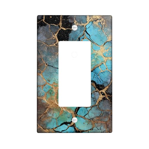 Türkise Geode Lichtschalter-Abdeckplatten/Steckdosenabdeckungen, Ozeanblau Crackle Design für Heimdekoration, Thermoplastische Wandplatten, Standardgröße Einzelwippe Türkise Geode Lichtschalter-Abdeckplatten/Steckdosenabdeckungen, Ozeanblau Crackle Design für Heimdekoration, Thermoplastische Wandplatten, Standardgröße Einzelwippe von Generic