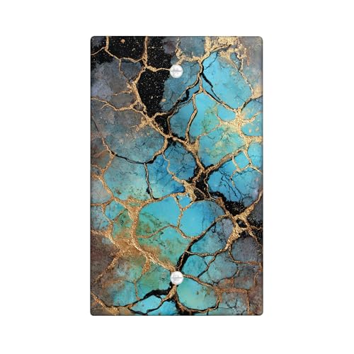 Türkise Geode Lichtschalter-Abdeckplatten/Steckdosenabdeckungen, Ozeanblau Crackle Design für Wohnkultur, Thermoplastische Wandplatten, Standardgröße Blank Abdeckplatte Türkise Geode Lichtschalter-Abdeckplatten/Steckdosenabdeckungen, Ozeanblau Crackle Design für Wohnkultur, Thermoplastische Wandplatten, Standardgröße Blank Abdeckplatte von Generic