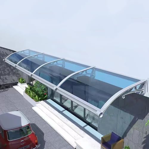 Türmarkise Baldachin – UV- und Regenschutz für Eingang Terrasse Schatten im Freien Fensterschutz durchscheinend Dachplatten für Pergola Silber (150 x 200 cm/59 x 79 Zoll) von Generic