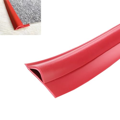 Türschwellenleiste, Selbstklebender Teppichkantenschutz, Flexible Gummi-Übergangsleiste Für Türöffnungen, Bodentrennleiste (Holz Zu Fliesen/Teppich Zu Vinyl)/Red/Length-2M(6.5Ft) von Generic