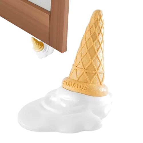 Türstopper – Eiscreme, kreativer Persönlichkeitsstopper, dekorative Boden-Türstopper aus Silikon für Bodenschutz | Eiscreme-Türstopper, Türstopperkeile unten, Holztüren (7,48 x 5,91 x 1,26 Zoll) von Generic