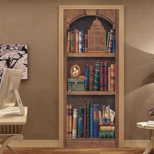 Türtapete 3D Türaufkleber Selbstklebend Türposter - Bücherregal Bücher Bücherregal 77 X 200 Cm - Türfolie Poster Pvc Abnehmbar Wasserdichte Door Stickers - Kinderzimmer Wohnzimmer Küche Sch -8W5T+D5E1 Türtapete 3D Türaufkleber Selbstklebend Türposter - Bücherregal Bücher Bücherregal 77 X 200 Cm - Türfolie Poster Pvc Abnehmbar Wasserdichte Door Stickers - Kinderzimmer Wohnzimmer Küche Sch -8W5T+D5E1 von Generic