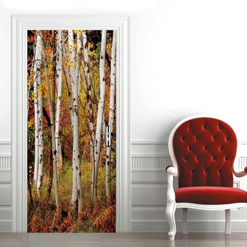 Türtapete Selbstklebend 77x200 cm Birke Türaufkleber 3D Herbstwald Türposter Türfolie Poster Tapete PVC Wasserfest für Schlafzimmer Wohnzimmer Tür d-272 Türtapete Selbstklebend 77x200 cm Birke Türaufkleber 3D Herbstwald Türposter Türfolie Poster Tapete PVC Wasserfest für Schlafzimmer Wohnzimmer Tür d-272 von Generic