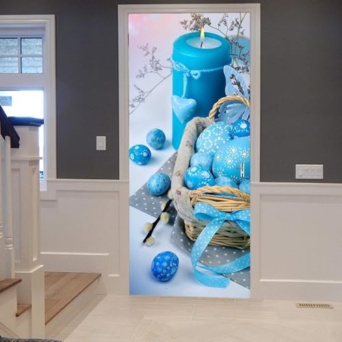 Türtapete Selbstklebend 85x200 cm Blaue Kerzen Türaufkleber 3D Weihnachtsmotiv Türposter Türfolie Poster Tapete PVC Wasserfest für Schlafzimmer Wohnzimmer Tür d-5 Türtapete Selbstklebend 85x200 cm Blaue Kerzen Türaufkleber 3D Weihnachtsmotiv Türposter Türfolie Poster Tapete PVC Wasserfest für Schlafzimmer Wohnzimmer Tür d-5 von Generic