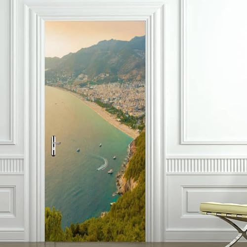 Türtapete Selbstklebend 85x200 cm Meeresstadt Türaufkleber 3D Berglandschaft Türposter Türfolie Poster Tapete PVC Wasserfest für Schlafzimmer Wohnzimmer Tür d-257 Türtapete Selbstklebend 85x200 cm Meeresstadt Türaufkleber 3D Berglandschaft Türposter Türfolie Poster Tapete PVC Wasserfest für Schlafzimmer Wohnzimmer Tür d-257 von Generic