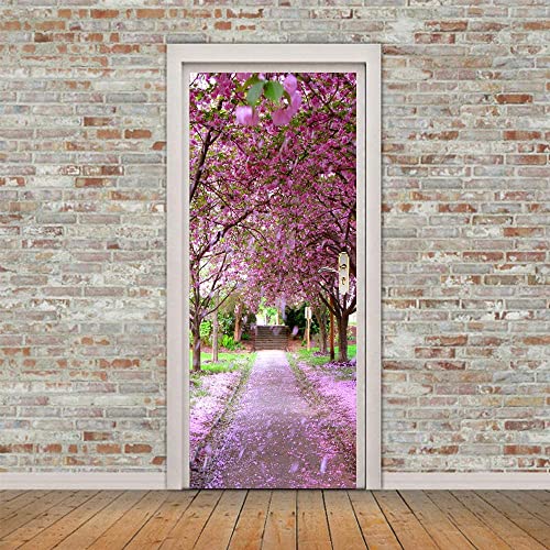 Türtapete Selbstklebend Door Poster 90 X 200 Cm Rosa Blume Sakura Türtapete Selbstklebend Türposter Fototapete Türfolie Poster Tapete 3D Türaufkleber Diy Türbild Bedroom Home Decoration Living Room K von Generic