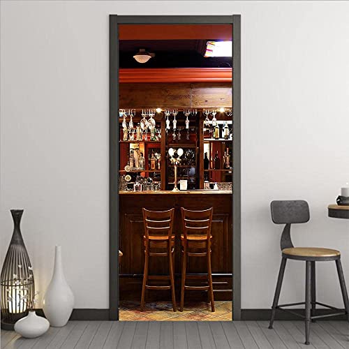 Türtapete Selbstklebend Weinschrank Weinregal Bar 90 X 200 Cm Türposter Fototapete Poster Tapete Pvc 3D Türaufkleber Selbstklebend Diy Türbild Wandbild - Kinderzimmer Wohnzimmer Küche Schlafzimmer T Türtapete Selbstklebend Weinschrank Weinregal Bar 90 X 200 Cm Türposter Fototapete Poster Tapete Pvc 3D Türaufkleber Selbstklebend Diy Türbild Wandbild - Kinderzimmer Wohnzimmer Küche Schlafzimmer T von Generic