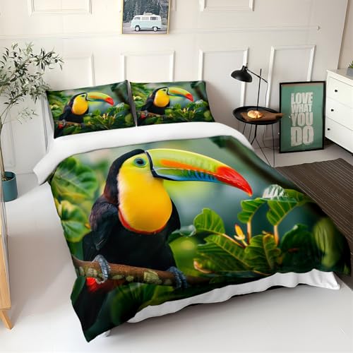 Tukan-Tierdruck Bettwäsche Sets 135 x 200 cm Bettbezug Für Jungen Mädchen,Bettbezug Sets aus Mikrofaser Bunt mit Reißverschluss + 2 Kissenbezug 80x80cm Tukan-Tierdruck Bettwäsche Sets 135 x 200 cm Bettbezug Für Jungen Mädchen,Bettbezug Sets aus Mikrofaser Bunt mit Reißverschluss + 2 Kissenbezug 80x80cm von Generic