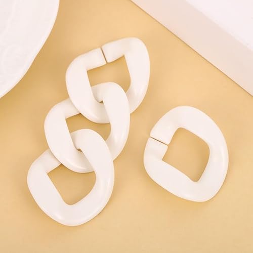Twist Linking Ringe, Acryl Verbindungsringe, Kunststoff Link 100pcs 40x34mm Acryl Verbindungsringe Schnalle Große Quick Link Verbinder Twist Link Biegering Für Die Herstellung Vo, White von Generic