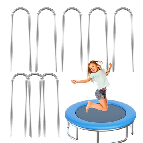 U Stakes For Ground, Trampolin Wind Stakes | Camping Zeltnägel – Anti-Rust U-Hook Bodenpräsentationen für Camping Trampolin Zubehör, 8er Set von Generic