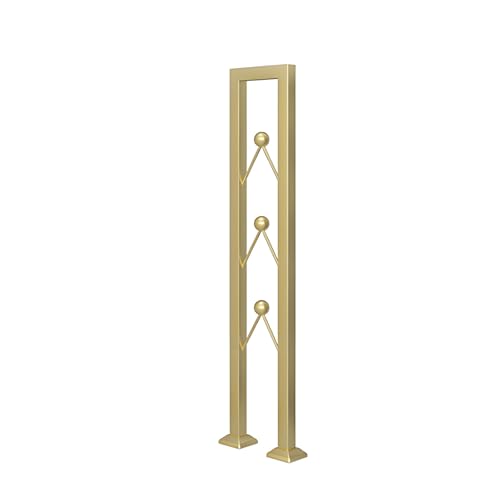 U-förmiges Treppen Geländer Innen Außen Handlauf Langlebiger Metall Handlauf mit Stabiler Struktur, Glatte Sichere Oberfläche, Einfache Montage für Stufen Veranda(Gold,90cm) von Generic
