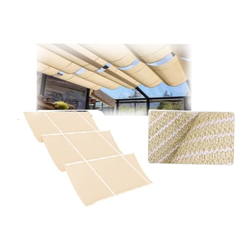U-förmiges Wellen-Sonnensegel,Einziehbare Pergola-Überdachung,mit Montagesatz ，con kit di montaggio,für Patio-Garten-Hinterhof-Deck-Spalier(0.9 * 6m) von Generic
