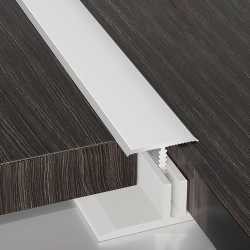 Übergangsleiste aus Aluminium, T-Formleisten aus eloxiertem, Breite 1.35/1.5/1.8/2/2.4/3 cm, geeignet für u.a. Fliesen, Laminat und Parket(White,2cm x 2.7m(90cm*3)) von Generic