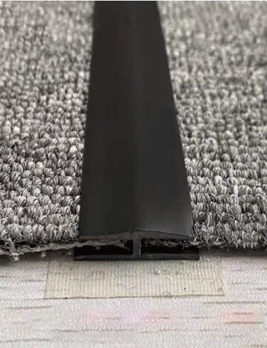 Übergangsleiste für Teppichrandveredelung/Teppichübergangsstreifen, PVC-Schwellenleiste zum Verbinden von Boden-/Teppichfugen, Teppichrandveredelungsleiste für Zuhause/Büro/Hotel(Black,9m/351in) von Generic