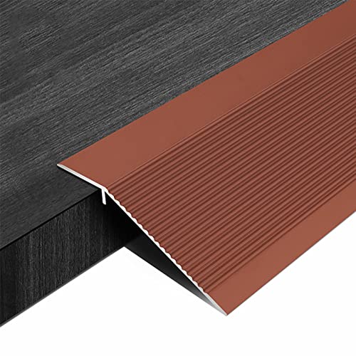 Übergangsstreifen Für Teppichböden Mit Reduzierrille, 10 cm Breiter, Zuschneidbarer Kantenstreifen Aus Aluminium, Für Türöffnungen, Holz Zu Fliesen/Red von Generic