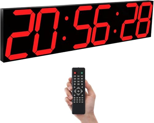 Übergroßer Fitness-Timer - Multifunktions-led-digital-wanduhr, Eingebaute Stoppuhr, Alarme, Timer- Und Temp-Funktion, Ausschaltspeicher, Stecker Oder USB-Aufladung, Red Übergroßer Fitness-Timer - Multifunktions-led-digital-wanduhr, Eingebaute Stoppuhr, Alarme, Timer- Und Temp-Funktion, Ausschaltspeicher, Stecker Oder USB-Aufladung, Red von Generic