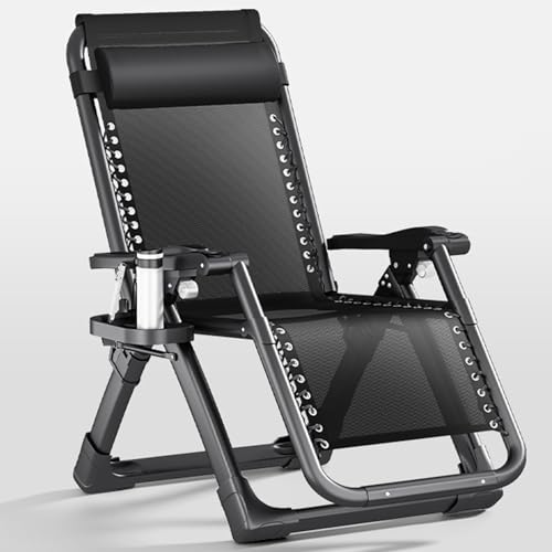 Übergroßer Stuhl Patio Liegestuhl mit Getränkehalter Verstellbare Kopfstütze für Patio Pool Deck Camping Support von Generic