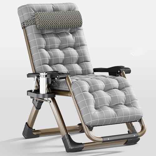 Übergroßer Stuhl Patio Liegestuhl mit Getränkehalter Verstellbare Kopfstütze für Patio Pool Deck Camping Support von Generic