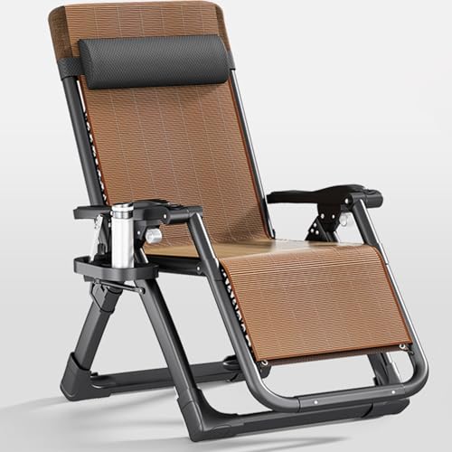 Übergroßer Stuhl Patio Liegestuhl mit Getränkehalter Verstellbare Kopfstütze für Patio Pool Deck Camping Support von Generic