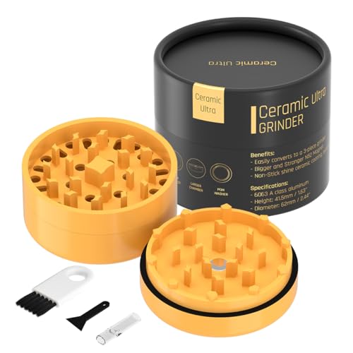 ULTRA KERAMIC grinder Professionell | Mühle HI-TECH Nano Keramik Antihaftbeschichtung | System mit dreifachem Neodym N52 Magnet | Crusher Ø62mm der neuesten Generation | grinder groß Kräutermühle von Generic