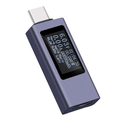 USB-Tester Typ C: Werkzeug zur Überwachung von Spannung, Strom und Leistung für USB-Ladegerät | kompaktes Design, hohe Präzision, ideal zum Testen von Ladekabeladaptern, kompatibel USB-Tester Typ C: Werkzeug zur Überwachung von Spannung, Strom und Leistung für USB-Ladegerät | kompaktes Design, hohe Präzision, ideal zum Testen von Ladekabeladaptern, kompatibel von Generic