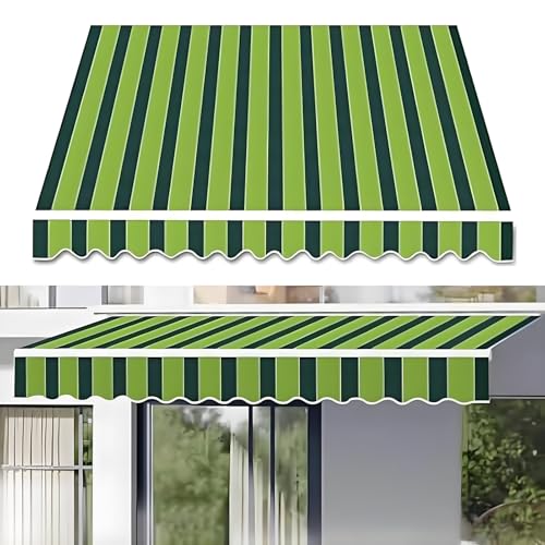 UV Schutz Wasserdichter Markisenstoff-Ersatz, Einziehbare Markisenbespannung Sonnenschutz aus Polyester für Jedes Fenster oder Jede Tür(200x150cm/6.5x5ft) von Generic