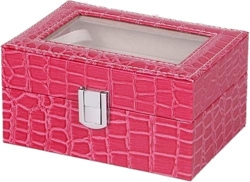 Uhrenbox Kunstleder Uhrenaufbewahrung Displaybox Transparentes Fenster Metallschnalle 3 Schlitze Für Männer Und Frauen, Rose Red, 16 * 11 * 8cm Uhrenbox Kunstleder Uhrenaufbewahrung Displaybox Transparentes Fenster Metallschnalle 3 Schlitze Für Männer Und Frauen, Rose Red, 16 * 11 * 8cm von Generic