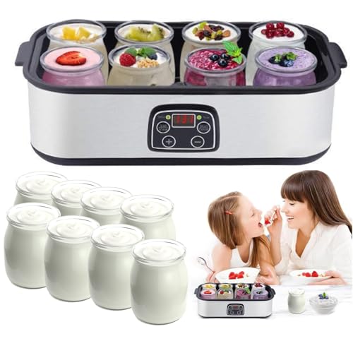 Ultimate Yogurt Maker with LCD Display, 1400ML Automatic Yogurt Maker Machine with 180ML Glass Containers, Adjustable Temperature and Time Control, Perfect Health Gift for Men Women von Generic