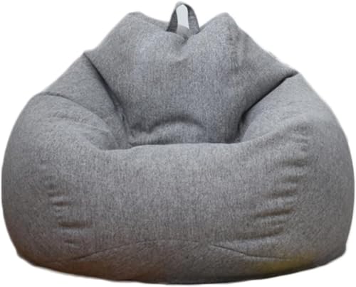 Ultra Soft Sitzsack Stuhlbezug Für Kinder, Jugendliche, Erwachsene, Riesenpelz Sitzsack Abdeckung Wohnzimmermöbel Große Runde Weich Flauschige Kunstpelz Sitzsack Schlafsofa A, Dark Grey, 80x90cm von Generic