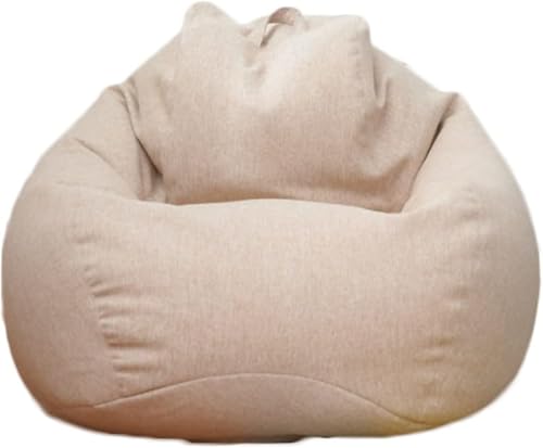 Ultra Soft Sitzsack Stuhlbezug Für Kinder, Jugendliche, Erwachsene, Riesenpelz Sitzsack Abdeckung Wohnzimmermöbel Große Runde Weich Flauschige Kunstpelz Sitzsack Schlafsofa A, Khaki, 90x110cm von Generic