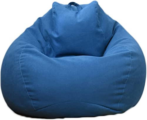 Ultra Soft Sitzsack Stuhlbezug Für Kinder, Jugendliche, Erwachsene, Riesenpelz Sitzsack Abdeckung Wohnzimmermöbel Große Runde Weich Flauschige Kunstpelz Sitzsack Schlafsofa A, Royal Blue, 80x90cm von Generic