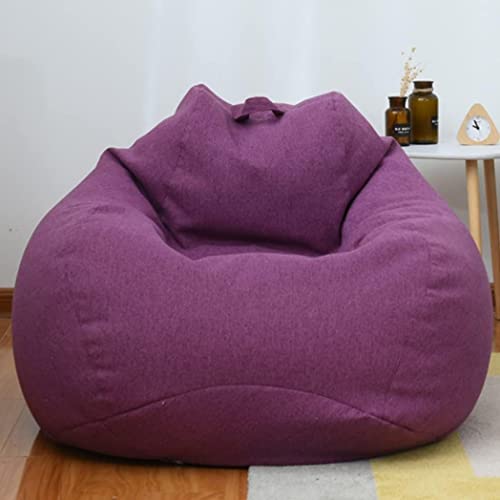 Ultra Soft Sitzsack Stuhlbezug Für Kinder, Jugendliche, Erwachsene, Riesenpelz Sitzsack Abdeckung Wohnzimmermöbel Große Runde Weich Flauschige Kunstpelz Sitzsack Schlafsofa A, Yellow, 90x110cm von Generic