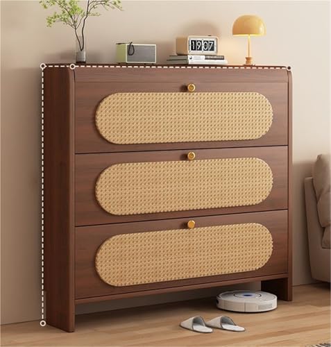 Ultradünner Schuhschrank mit 3 Klappschubladen, schmales Schuhregal, versteckter Schuhschrank, schmales Retro-Regal aus Holz für hinter der Tür, ideal für das Wohnzimmer Ultradünner Schuhschrank mit 3 Klappschubladen, schmales Schuhregal, versteckter Schuhschrank, schmales Retro-Regal aus Holz für hinter der Tür, ideal für das Wohnzimmer von Generic