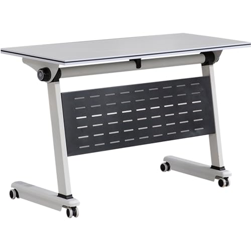 Schreibtisch Klappbar,Mobil Computertisch,Computertisch im schlichten Stil Büroschreibtisch,Konferenztisch mit Rollen,für Arbeitszimmer Wohnzimmer Büro(55" L x 19.7" W(140x50cm)) von Generic