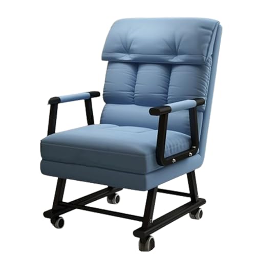 Umwandelbarer Bürostuhl 3 In 1 Schlafsessel Mit Bettfunktion Relaxsessel Mit 5-Fach Verstellbare Rückenlehne Sofabett Klappbar Für Wohnzimmer Zuhause Büro(Blue,65 * 59 * 99cm) von Generic