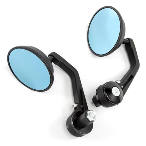 Universal 7/8 "Runde Bar End Rückspiegel Moto Motorrad Motorrad Roller Rückspiegel Seite Spiegel Für Cafe Racer(Blue Lens) von Generic